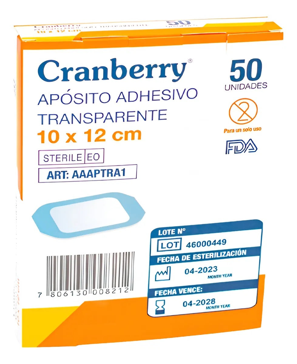 Apósito Adhesivo Transparente 10x12 Pack 50 Und