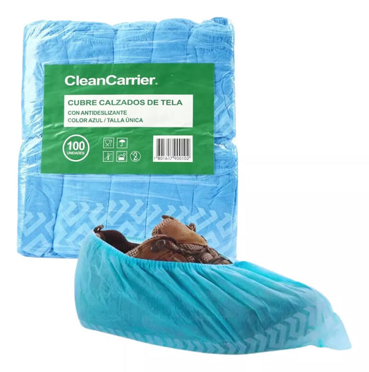 Cubre Calzado Tela Antideslizante Clean Carrier Azul 100 Unidades