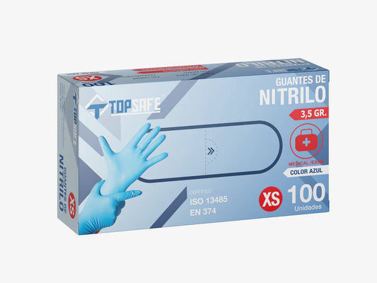 Guantes De Nitrilo Azul Clean Top Safe 100u
