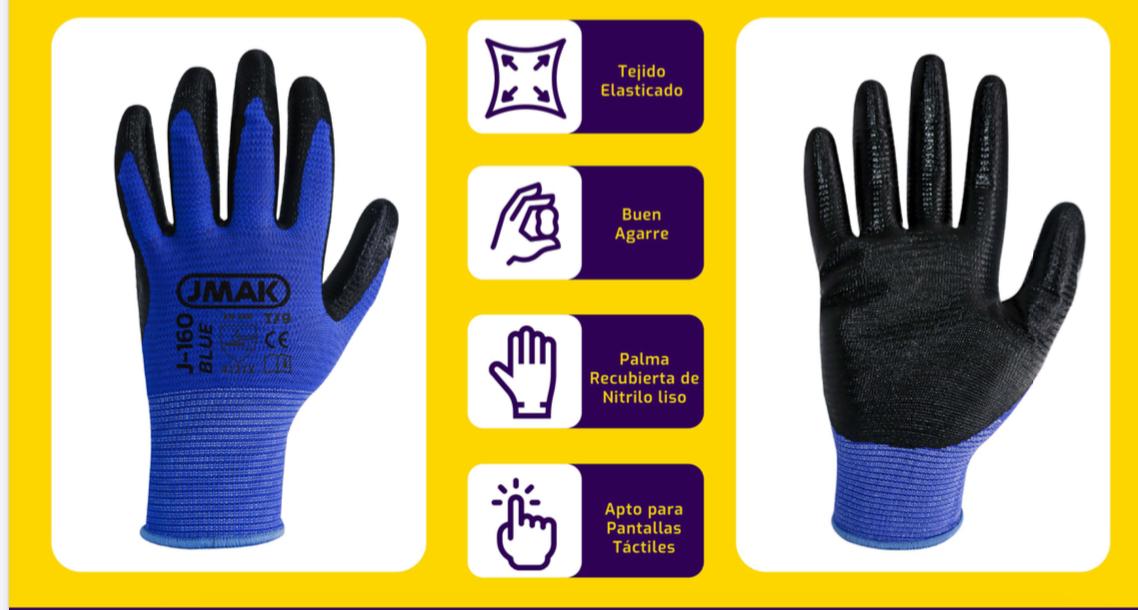 Pack 12 Guantes Multiflex Multiproposito Palma Nitrilo T/9