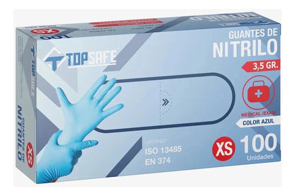 Guantes Nitrilo Azul Clean Top Safe 100u | Desechables, Resistentes y Libres de Látex