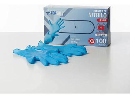 Guantes Nitrilo Azul Clean Top Safe 100u | Desechables, Resistentes y Libres de Látex