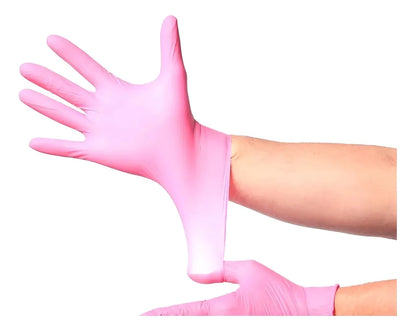 Guantes Nitrilo Rosa Antideslizantes Top Safe 100u | Resistentes y Libres de Látex