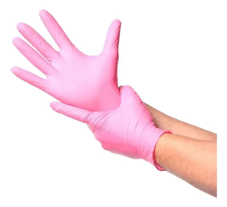 Guantes Nitrilo Rosa Antideslizantes Top Safe 100u | Resistentes y Libres de Látex