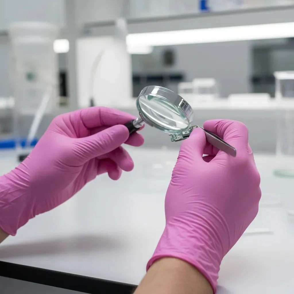 Guantes Nitrilo Rosa Antideslizantes Top Safe 100u | Resistentes y Libres de Látex