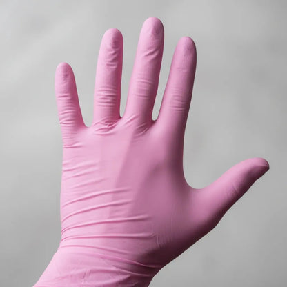 Guantes Nitrilo Rosa Antideslizantes Top Safe 100u | Resistentes y Libres de Látex