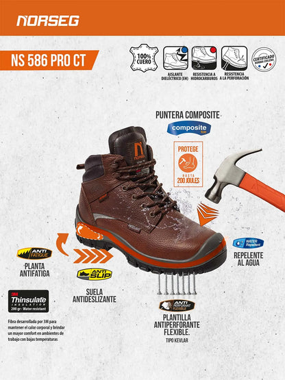 Zapato de Seguridad NS 586 PRO CT Calzado de Seguridad Hombre Mujer Norseg
