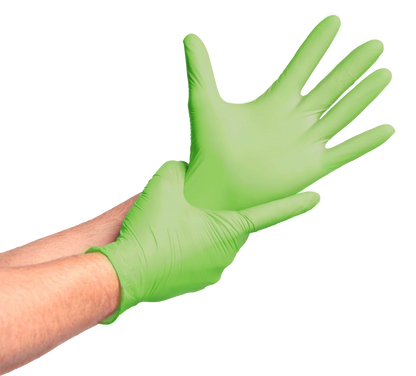 Guante de Nitrilo 3,5 gr Topsafe Verde (100u)