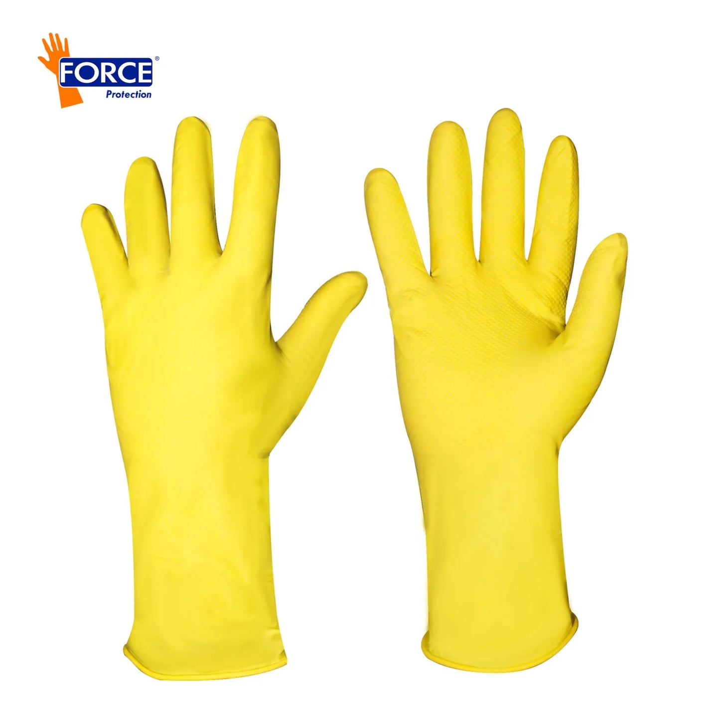 Pack 12 Pares-Guante Amarillo de Uso Doméstico-Force/Limpieza y Hogar