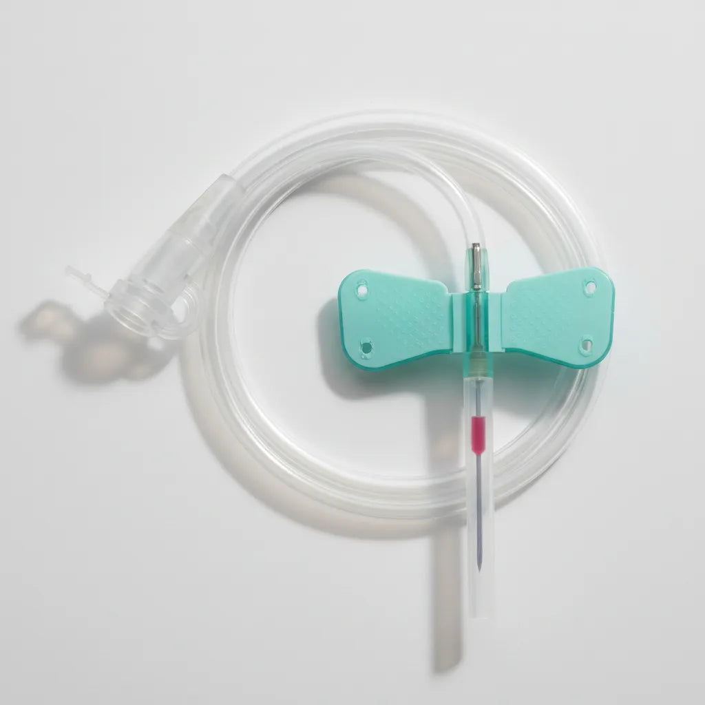 Aguja Mariposa Scalp Vein 21G x 3/4 Cranberry – Caja 100 Unidades