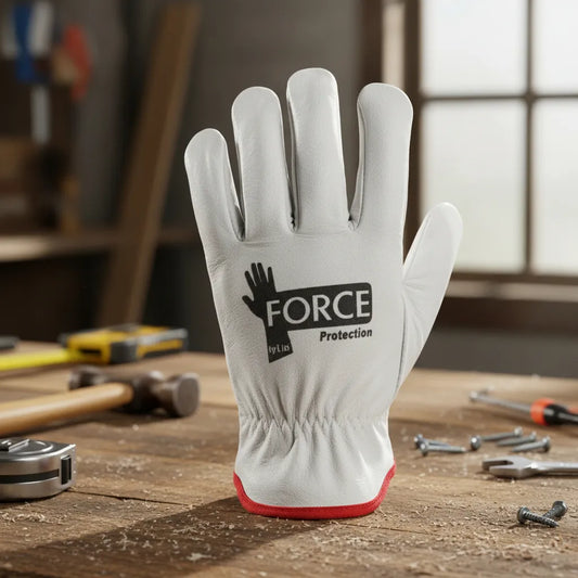 Pack 10 Pares |Guantes Force Cabritilla Cuero Antideslizantes