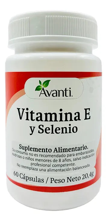 Suplemento Natural Vitamina E + Selenio Avanti – Potente Antioxidante (Cápsulas)