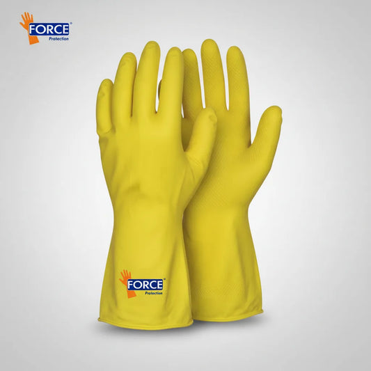 Pack 12 Pares-Guante Amarillo de Uso Doméstico-Force/Limpieza y Hogar