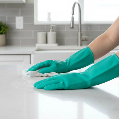 Pack 12 Guantes de Nitrilo Verde Flocado Force Largo | Alta Resistencia y Comodidad