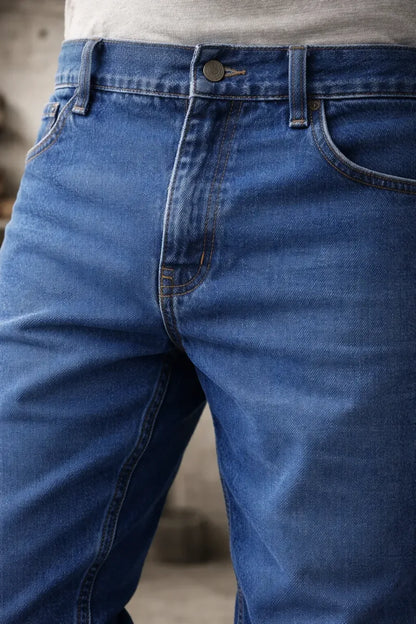 Pantalón de Trabajo Hombre Mezclilla Azul Reforzado | Jeans Laboral Resistente