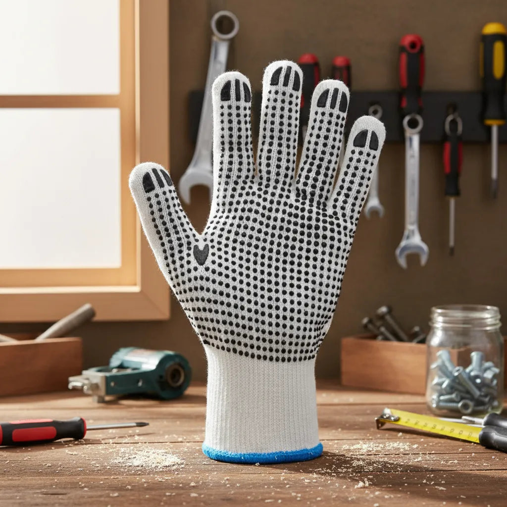 Pack 12 Pares Guante de Hilo Pigmentado Force 4 Hebra Grueso