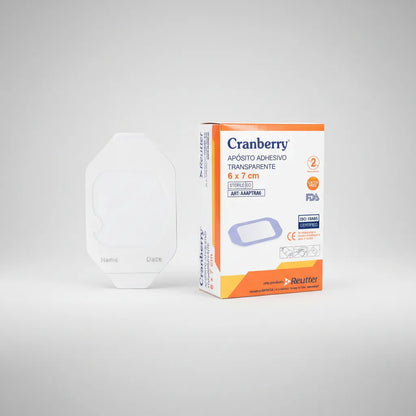 Cranberry Apósito Transparente 6x7 cm – 100 Unds | Protector de Heridas Estéril, Adhesivo y Flexible