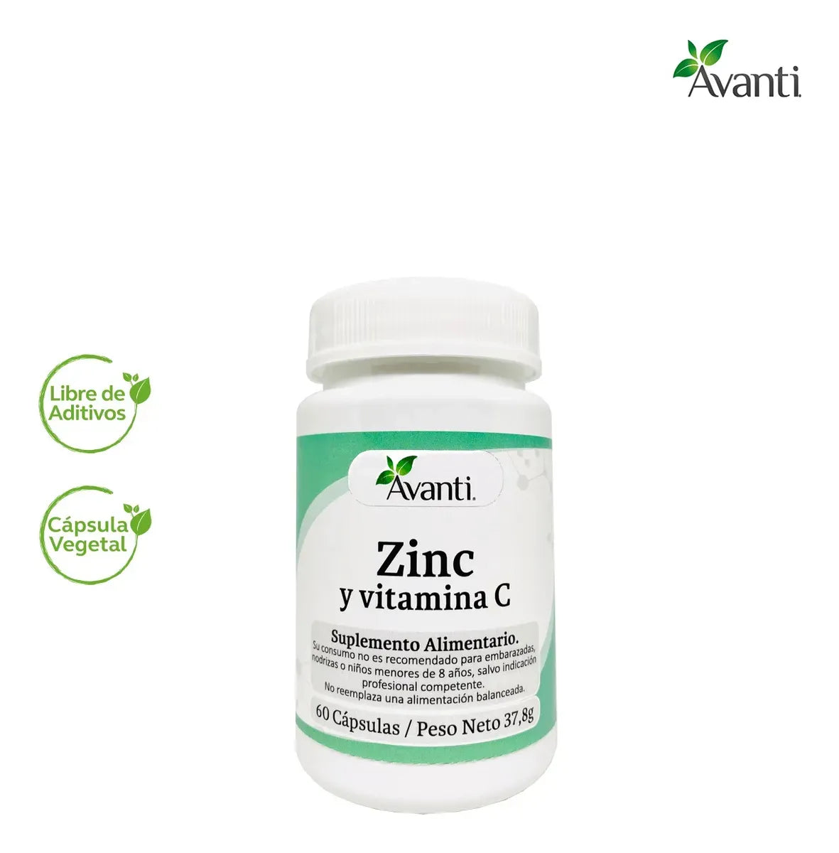 Zinc + Vitamina C Avanti – Refuerzo Inmunológico (60 Cápsulas Vegetales)