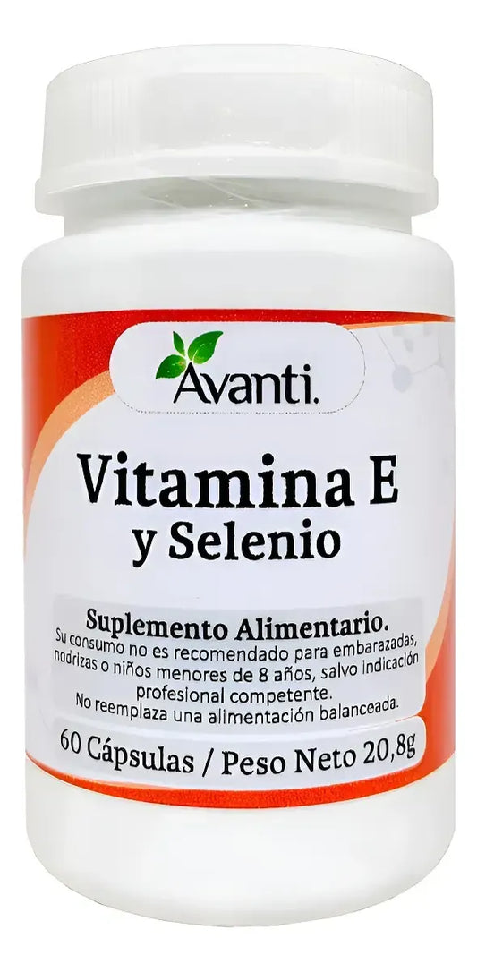 Suplemento Natural Vitamina E + Selenio Avanti – Potente Antioxidante (Cápsulas)