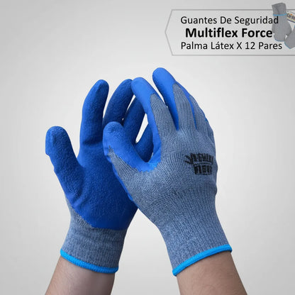 Guante Multiflex FORCE Palma Látex Rugoso | Pack 12, 60 y 120 Pares | Máximo Agarre y Resistencia