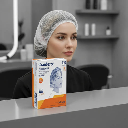 Gorro Desechable Tipo Clip Blanco Cranberry 100 unidades | Protección e Higiene Certificada