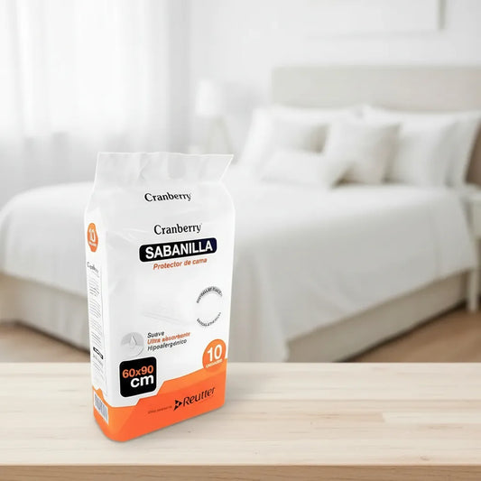 Protector de Cama 60x90 cm Cranberry – Pack 10 Unidades | Absorbente y Desechable