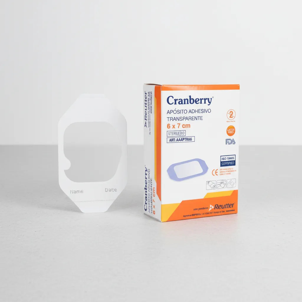 Cranberry Apósito Transparente 6x7 cm – 100 Unds | Protector de Heridas Estéril, Adhesivo y Flexible