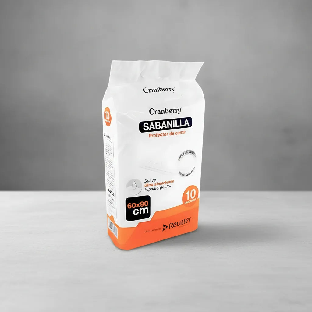 Protector de Cama 60x90 cm Cranberry – Pack 10 Unidades | Absorbente y Desechable