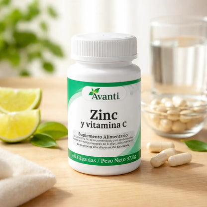 Zinc + Vitamina C Avanti – Refuerzo Inmunológico (60 Cápsulas Vegetales)
