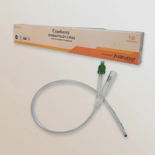 Sondas Foley Cranberry 100% Silicona - 2 Vías Estéril Pack 10 unidades