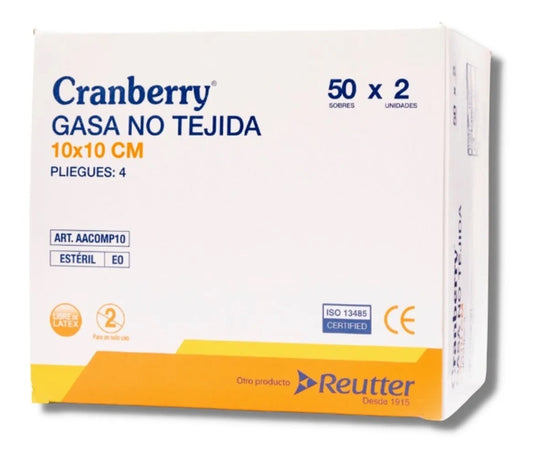 Gasa Estéril 10x10 No Tejida Cranberry