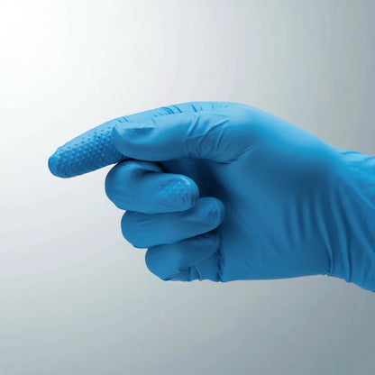Guante Nitrilo Texturizado Azul 10 Gr TopSafe (50 Unidades) | Extra Resistente y Sin Látex