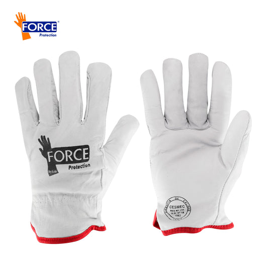 Pack 10 Pares Guantes Cabritilla Cuero Antideslizante Force