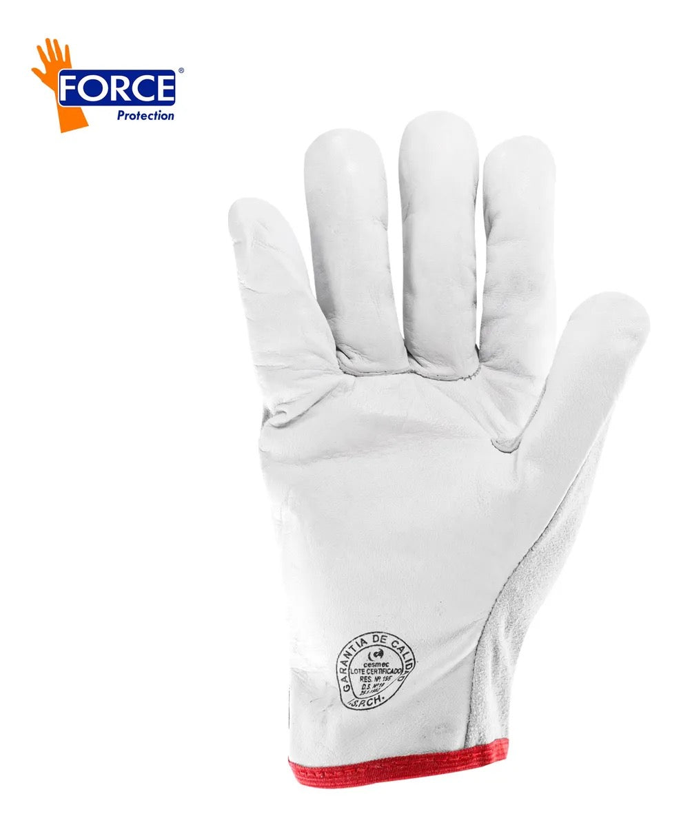 Guante Force Cabritilla Combinado Dorso Descarne 10 Pares