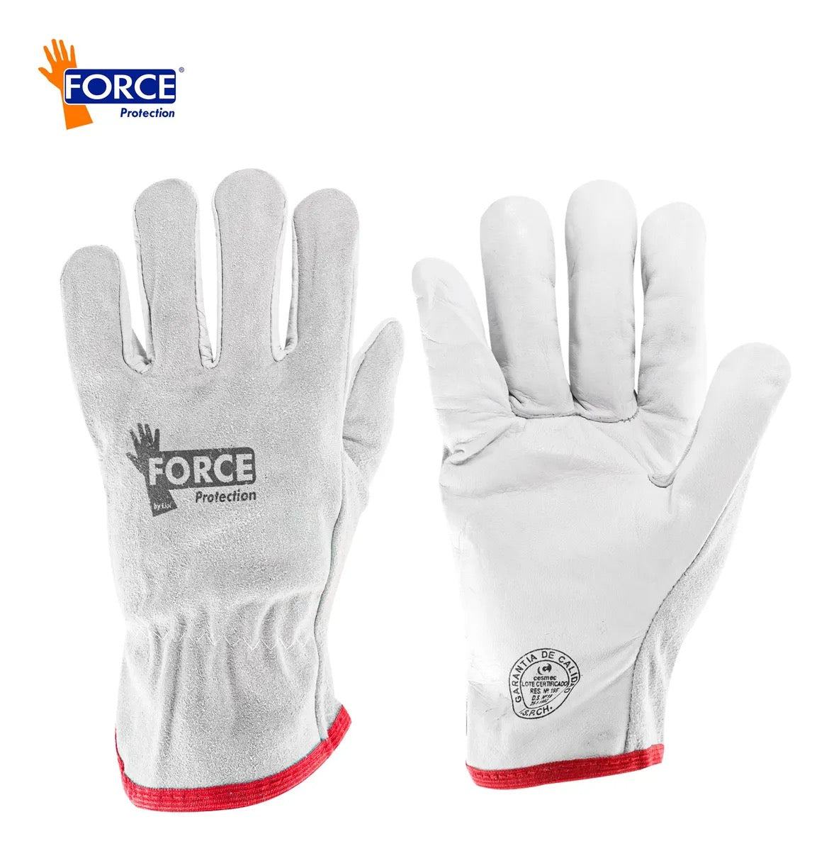 Guante Force Cabritilla Combinado Dorso Descarne 10 Pares