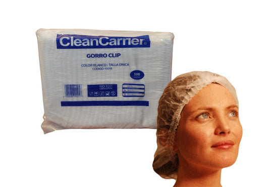Gorro Clip Clean Carrier Blanco 100 unidades