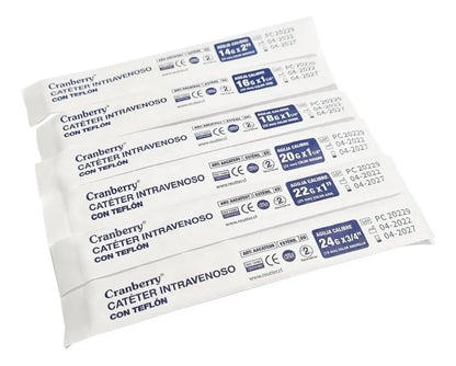 Cateter Intravenoso Branula C/teflón Estéril 50un. Cranberry