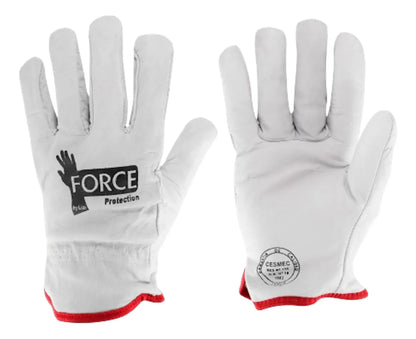 Pack 10 Pares |Guantes Force Cabritilla Cuero Antideslizantes