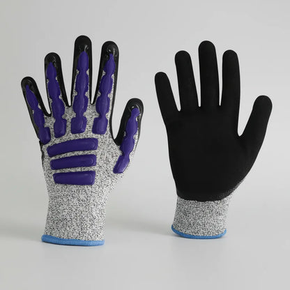 Guante Multiprotec IMPACT L-9100 | Resistente al Corte CUT 5 | Palma de Nitrilo