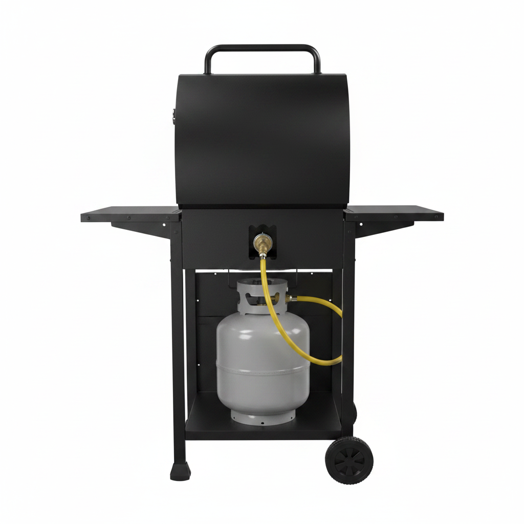 Parrilla a Gas Grilltech 2 Quemadores vista trasera conexión gas