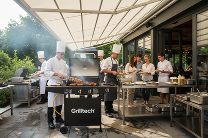 Parrilla Grilltech en uso catering restaurante