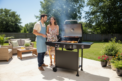 Parrilla a Gas Grilltech en uso exterior patio