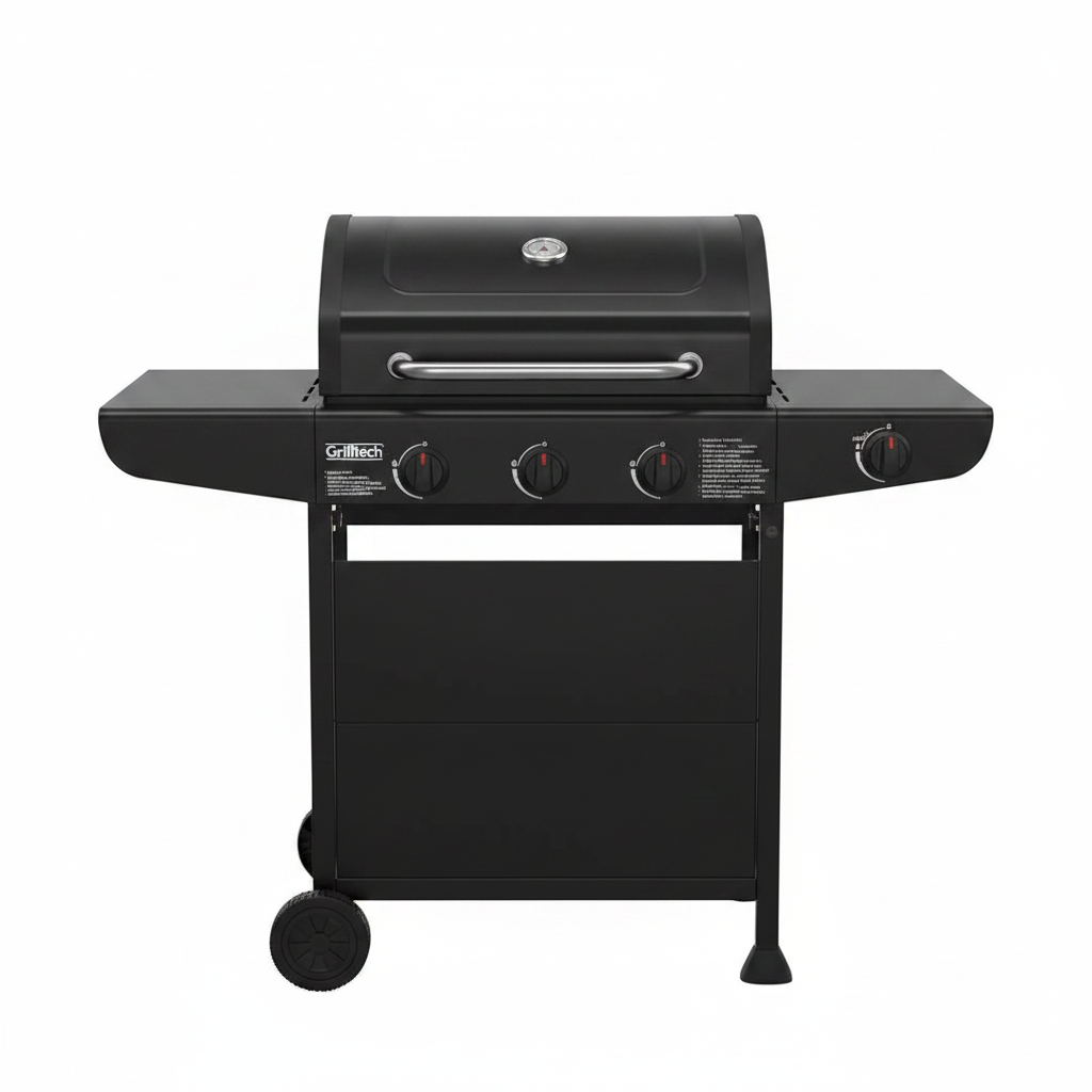 Parrilla a Gas Grilltech vista frontal tapa cerrada