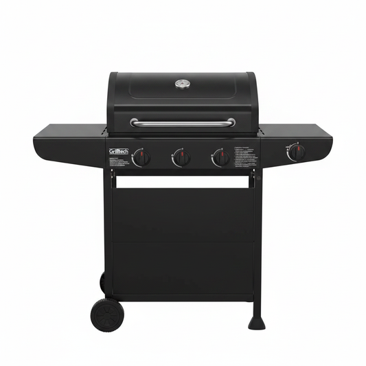 Parrilla a Gas Grilltech vista frontal tapa cerrada