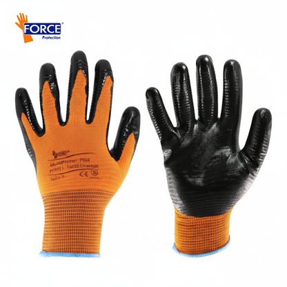 Guantes Force Multiflex Naranjo - Vista superior flat lay