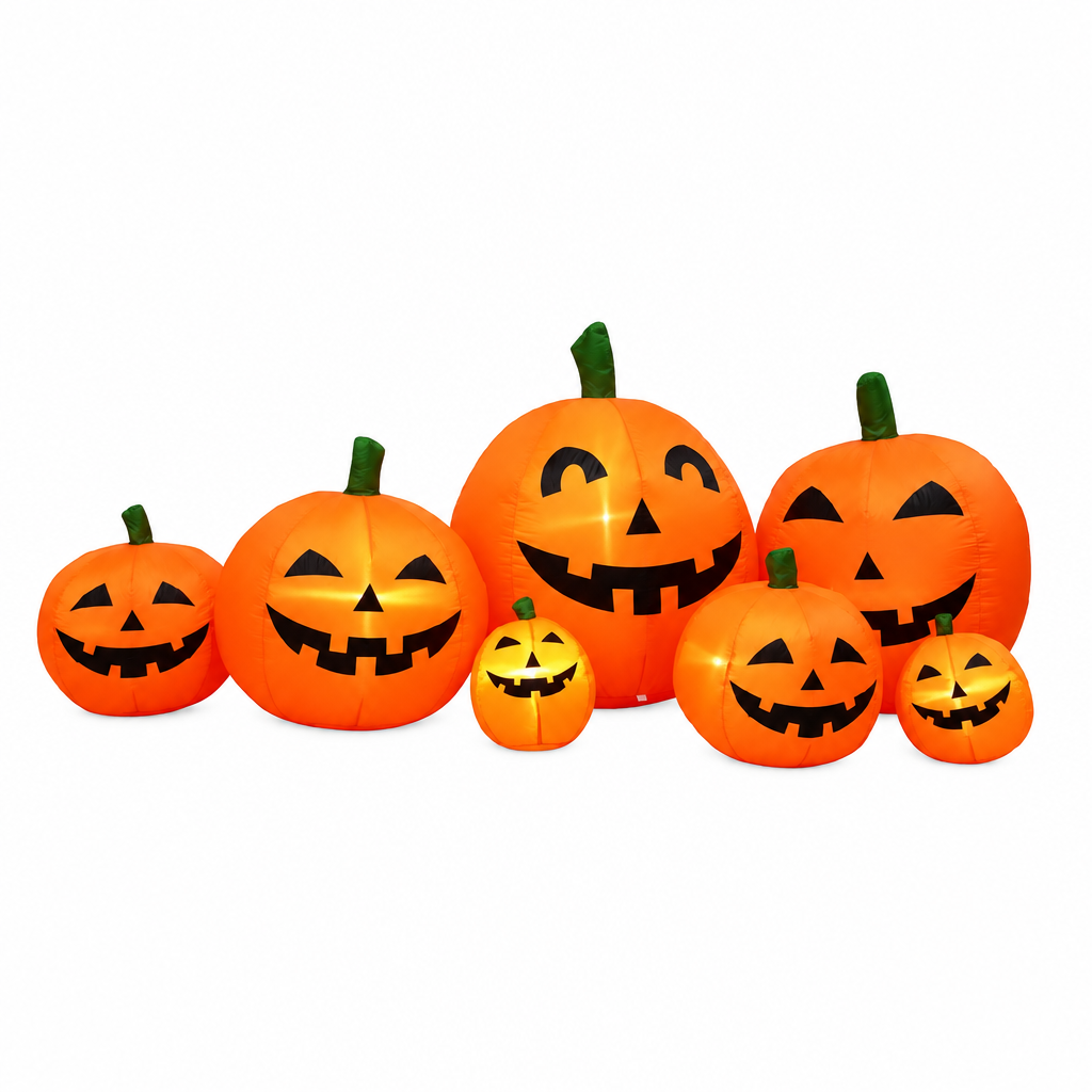Inflable Halloween calabazas 210 cm sobre fondo blanco
