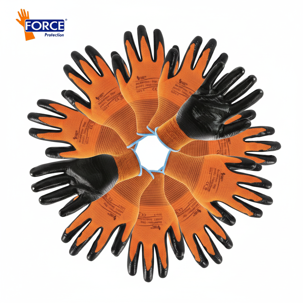 Pack 12 Guantes Force Multiflex Naranjo