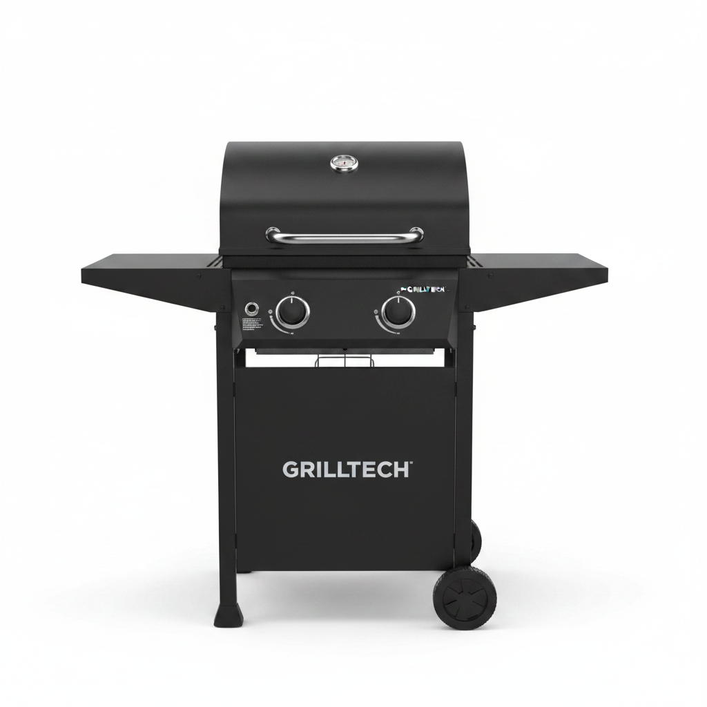 Parrilla a Gas Grilltech 2 Quemadores vista frontal tapa cerrada