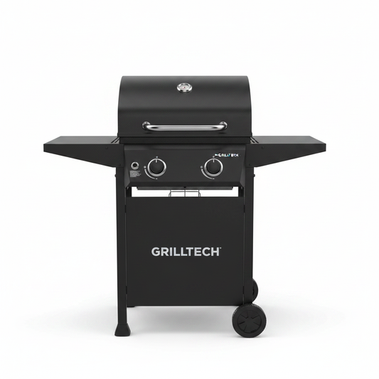 Parrilla a Gas Grilltech 2 Quemadores vista frontal tapa cerrada