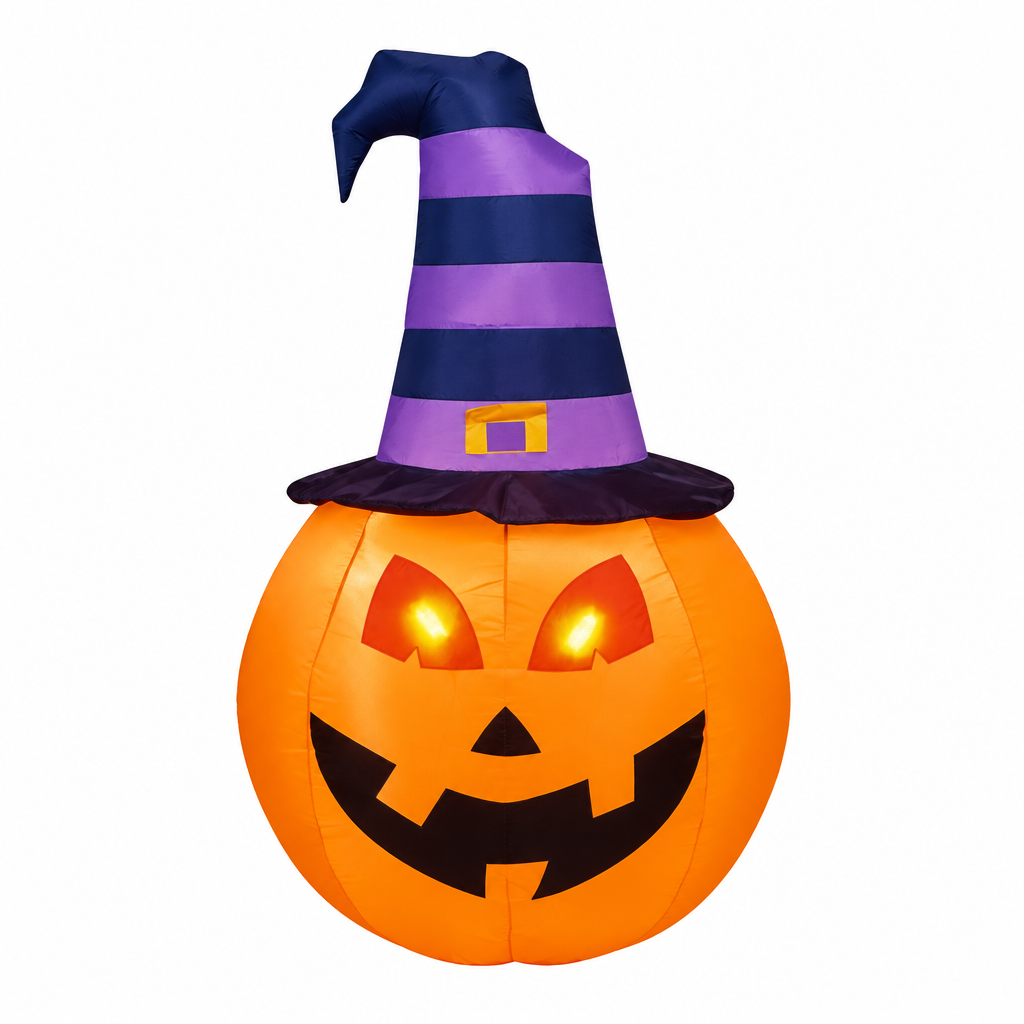 Inflable Halloween calabaza 180 cm sobre fondo blanco